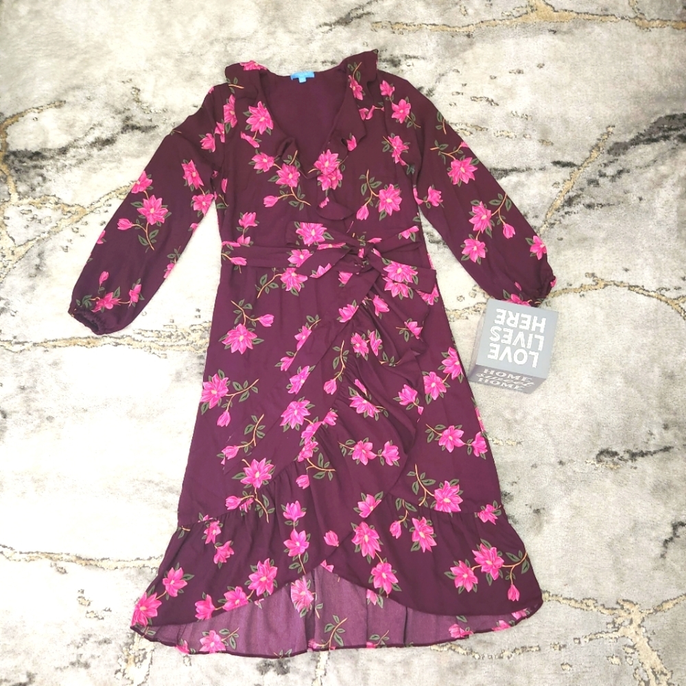 PERFECT FOR A NIGHT Out!  Women's Draper James Sz Small Ruffle Wrap Dress.NWT
